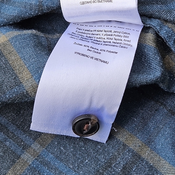 Mountain Hardwear Long Sleeve Flannel Plaid Turquoise Button Up Shirt Women's S - Picture 12 of 14